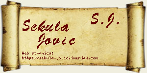 Sekula Jović vizit kartica